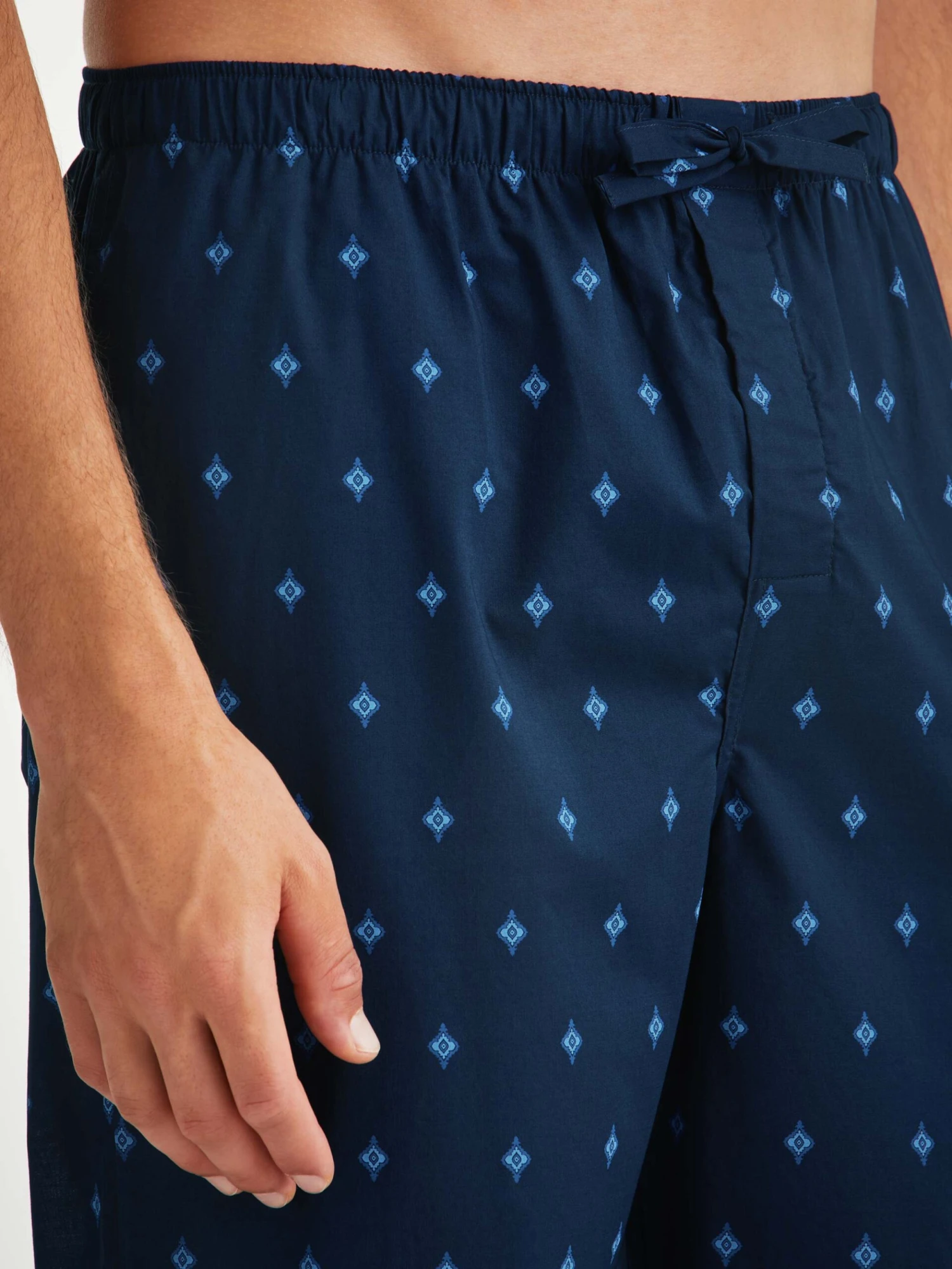 Men's Lounge Trousers Nelson 98 Cotton Batiste Navy 7 Men's Lounge Trousers Nelson 98 Cotton Batiste Navy - Image 5