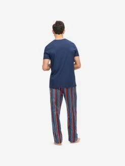 Men's Lounge Trousers Wellington 54 Cotton Multi 12 Men's Lounge Trousers Wellington 54 Cotton Multi -Derek Rose Shop mens lounge trousers wellington 54 cotton satin multi back