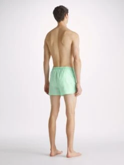 Men's Modern Fit Boxers Amalfi Cotton Batiste Mint -Derek Rose Shop mens modern fit boxers amalfi cotton batiste mint back