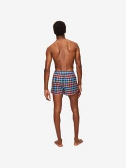 Men's Modern Fit Boxers Barker 34 Cotton Multi -Derek Rose Shop mens modern fit boxers barker 34 cotton multi back