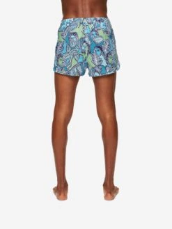 Men's Modern Fit Boxers Ledbury 57 Cotton Batiste Multi -Derek Rose Shop mens modern fit boxers ledbury 57 cotton batiste multi back waistband