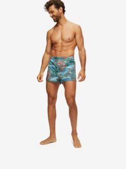 Men's Modern Fit Boxers Ledbury 59 Cotton Batiste Multi -Derek Rose Shop mens modern fit boxers ledbury 59 cotton batiste multi close up