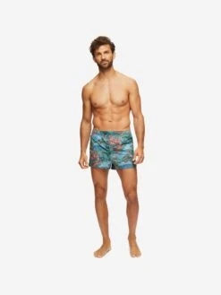 Men's Modern Fit Boxers Ledbury 59 Cotton Batiste Multi -Derek Rose Shop mens modern fit boxers ledbury 59 cotton batiste multi front