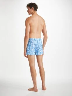Men's Modern Fit Boxers Ledbury 70 Cotton Batiste Blue 10 Men's Modern Fit Boxers Ledbury 70 Cotton Batiste Blue -Derek Rose Shop mens modern fit boxers ledbury 70 cotton batiste blue back