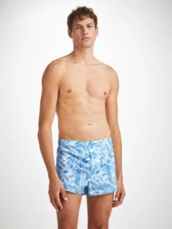 Men's Modern Fit Boxers Ledbury 70 Cotton Batiste Blue