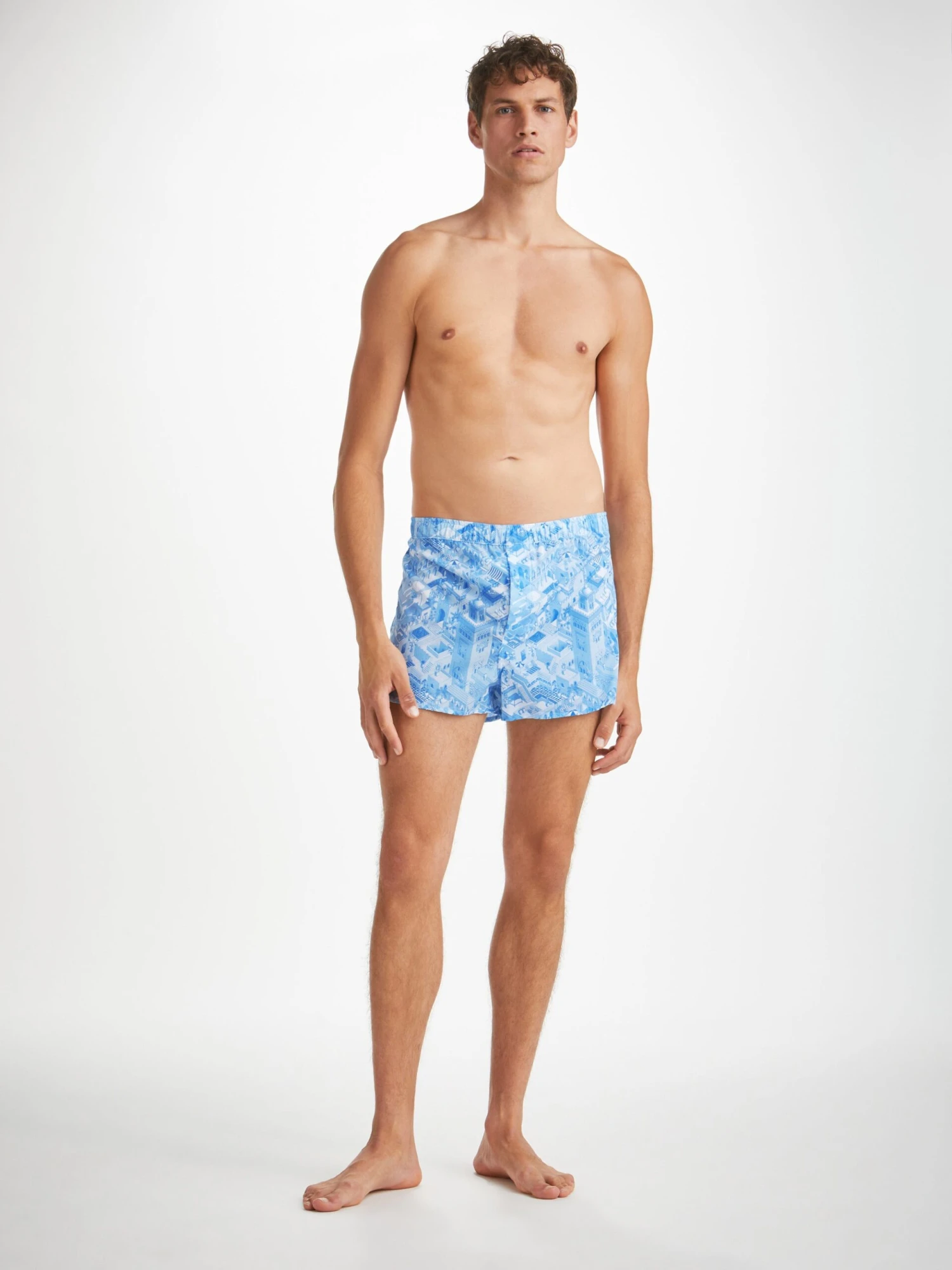 Men's Modern Fit Boxers Ledbury 70 Cotton Batiste Blue 5 Men's Modern Fit Boxers Ledbury 70 Cotton Batiste Blue - Image 3