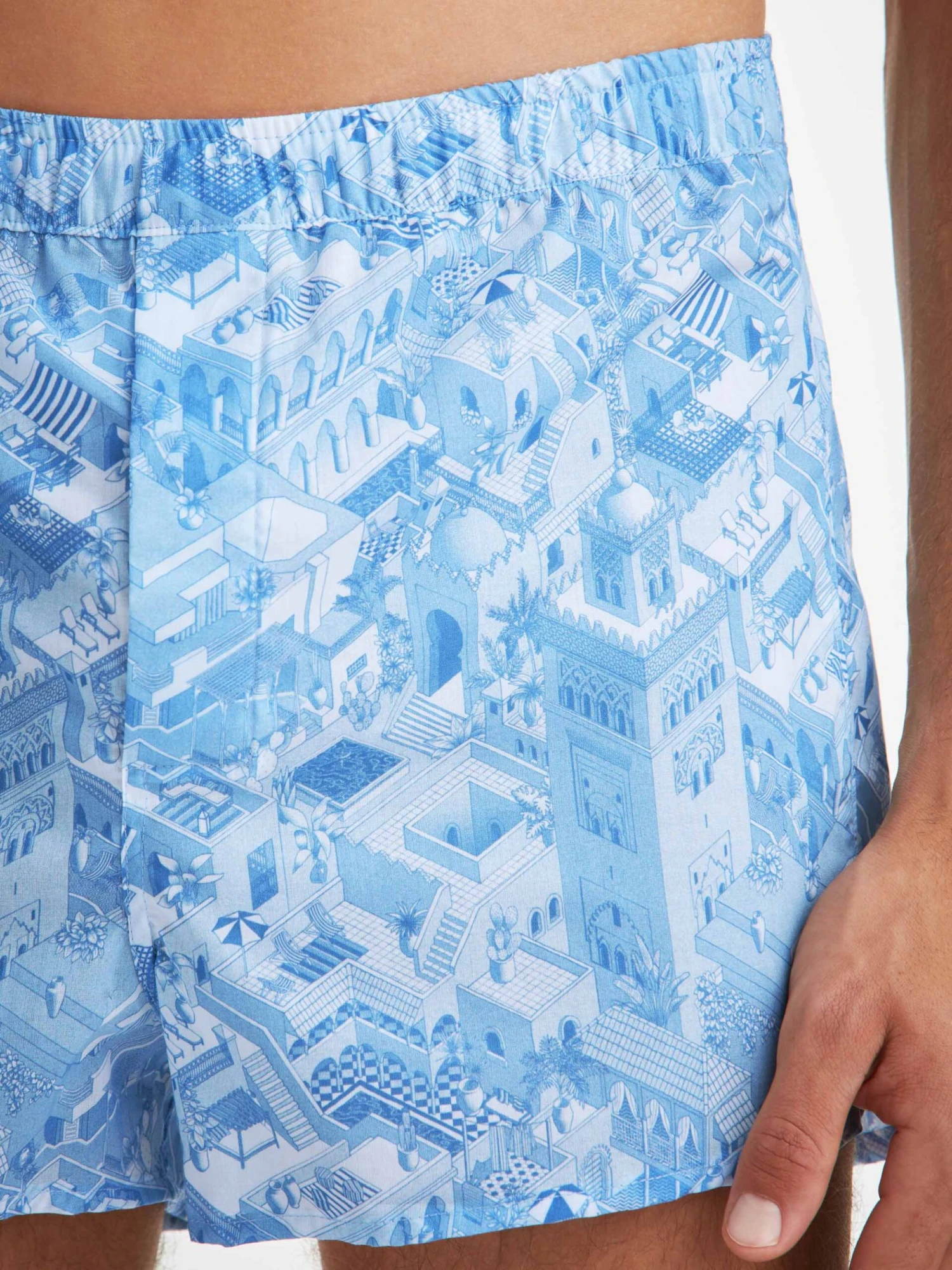 Men's Modern Fit Boxers Ledbury 70 Cotton Batiste Blue 7 Men's Modern Fit Boxers Ledbury 70 Cotton Batiste Blue - Image 5