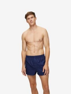 Men's Modern Fit Boxers Lombard 6 Cotton Jacquard Navy -Derek Rose Shop mens modern fit boxers lombard 6 cotton jacquard navy creative