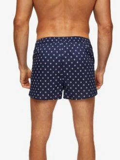 Men's Modern Fit Boxers Nelson 93 Cotton Batiste Navy -Derek Rose Shop mens modern fit boxers nelson 93 cotton batiste navy seams