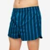 Men's Modern Fit Boxers Royal 218 Cotton Navy -Derek Rose Shop mens modern fit boxers royal 218 cotton satin navy front close up