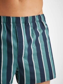 Men's Modern Fit Boxers Royal 221 Cotton Teal 11 Men's Modern Fit Boxers Royal 221 Cotton Teal -Derek Rose Shop mens modern fit boxers royal 221 cotton teal print