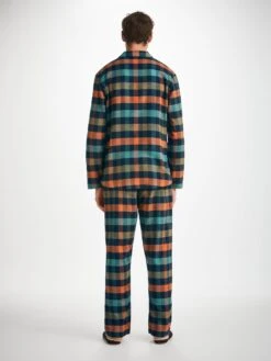 Men's Modern Fit Pyjamas Kelburn 40 Brushed Cotton Multi -Derek Rose Shop mens modern fit pajamas kelburn 40 brushed cotton multi back