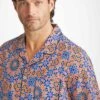 Men's Modern Fit Pyjamas Ledbury 69 Cotton Batiste Multi 2 Men's Modern Fit Pyjamas Ledbury 69 Cotton Batiste Multi -Derek Rose Shop mens modern fit pajamas ledbury 69 cotton batiste multi collar