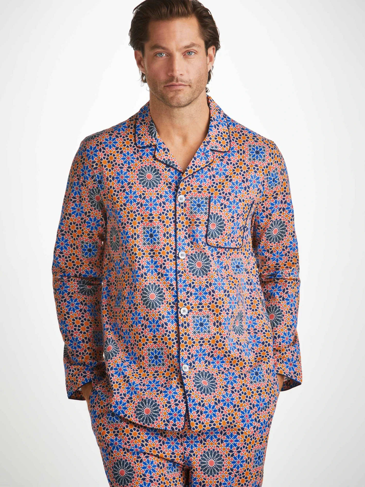 Men's Modern Fit Pyjamas Ledbury 69 Cotton Batiste Multi 5 Men's Modern Fit Pyjamas Ledbury 69 Cotton Batiste Multi - Image 3