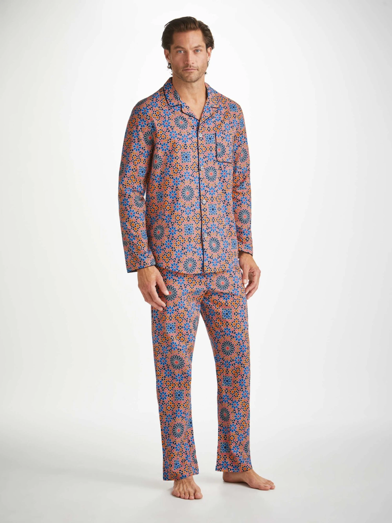 Men's Modern Fit Pyjamas Ledbury 69 Cotton Batiste Multi 6 Men's Modern Fit Pyjamas Ledbury 69 Cotton Batiste Multi - Image 4