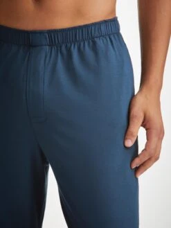 Men's Pyjamas Basel Micro Modal Stretch Navy -Derek Rose Shop mens modern fit pyjamas basel micro modal stretch navy waistband