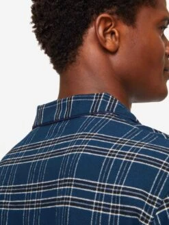 Men's Modern Fit Pyjamas Kelburn 30 Brushed Cotton Navy