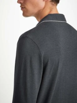Men's Modern Fit Pyjamas Marlowe Micro Modal Stretch Anthracite -Derek Rose Shop mens modern fit pyjamas marlowe micro modal stretch anthracite SHOULDER