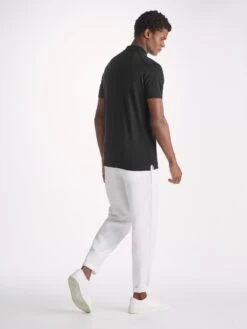 Men's Polo Shirt Jacob Sea Island Cotton Black -Derek Rose Shop mens polo shirt jacob sea island cotton black back