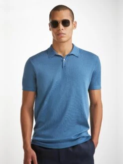 Men's Polo Shirt Jacob Sea Island Cotton Blue