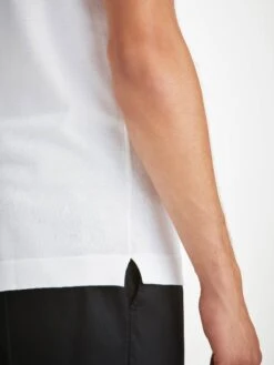 Men's Polo Shirt Jacob Sea Island Cotton White 14 Men's Polo Shirt Jacob Sea Island Cotton White -Derek Rose Shop mens polo shirt jacob sea island cotton white split