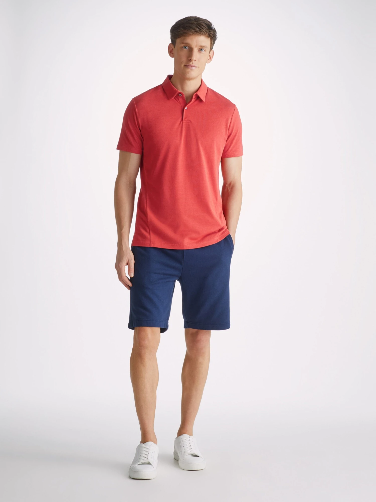 Men's Polo Shirt Ramsay Pique Cotton Tencel Red 5 Men's Polo Shirt Ramsay Pique Cotton Tencel Red - Image 3