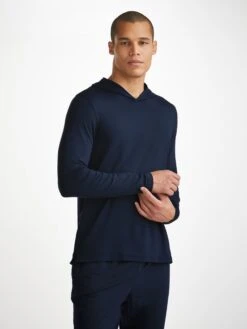 Men's Pullover Hoodie Basel Micro Modal Stretch Navy -Derek Rose Shop mens pullover hoodie basel micro modal stretch navy creative 7701121d d325 4429 a911 572f6eb43642