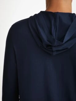 Men's Pullover Hoodie Basel Micro Modal Stretch Navy -Derek Rose Shop mens pullover hoodie basel micro modal stretch navy hood