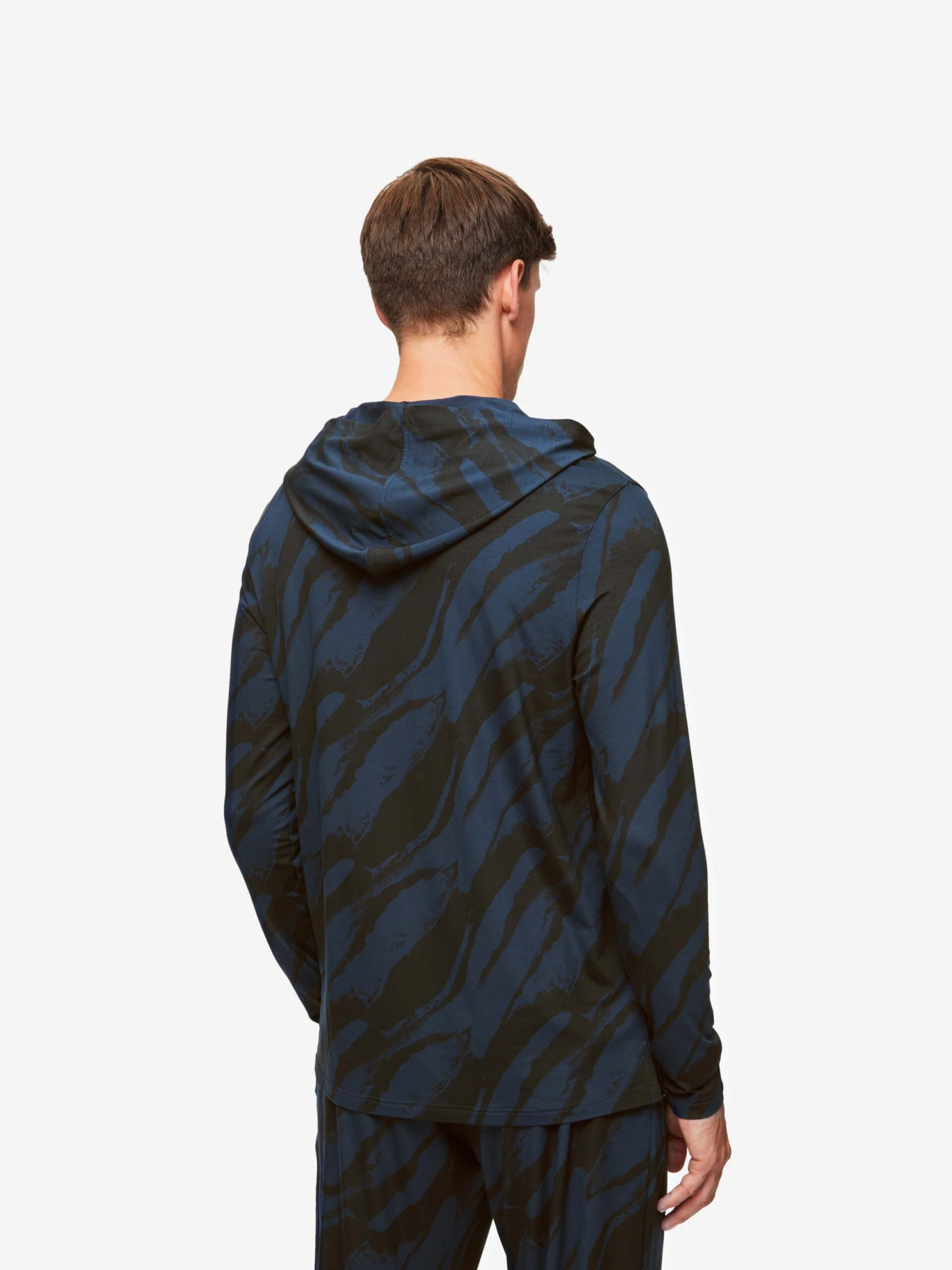 Men's Pullover Hoodie London 8 Micro Modal Navy 9 Men's Pullover Hoodie London 8 Micro Modal Navy - Image 7