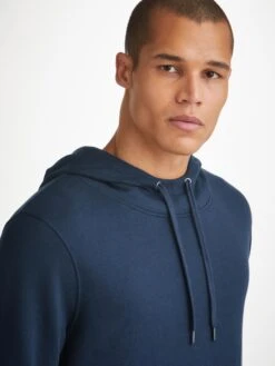 Men's Pullover Hoodie Quinn Cotton Modal Navy 14 Men's Pullover Hoodie Quinn Cotton Modal Navy -Derek Rose Shop mens pullover hoodie quinn cotton modal navy cords