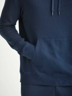 Men's Pullover Hoodie Quinn Cotton Modal Navy 13 Men's Pullover Hoodie Quinn Cotton Modal Navy -Derek Rose Shop mens pullover hoodie quinn cotton modal navy cuff