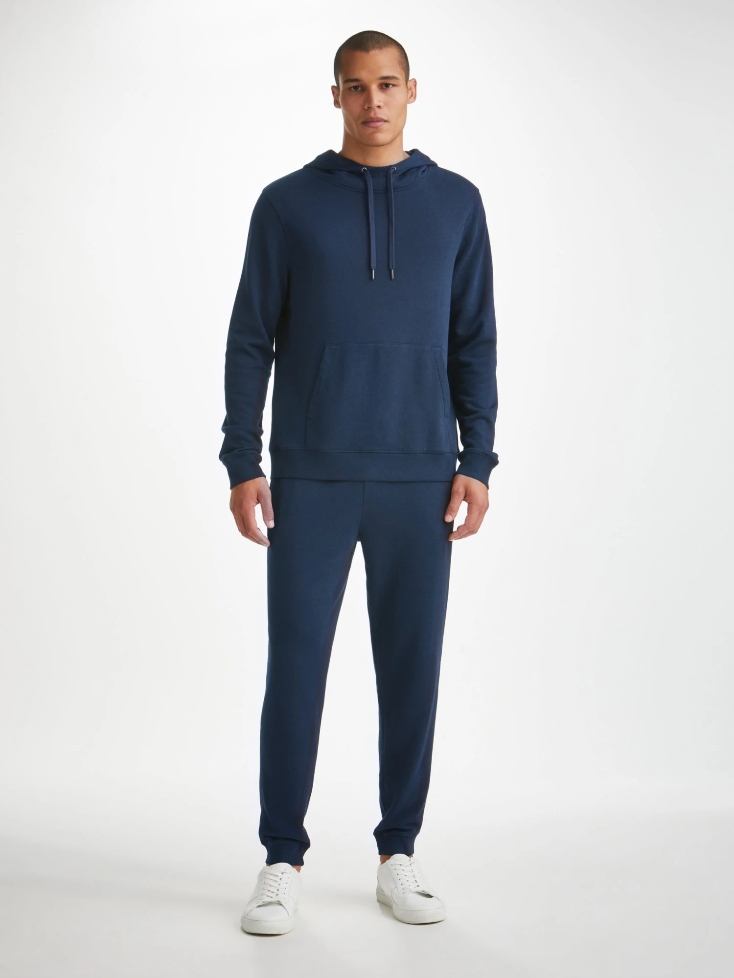 Men's Pullover Hoodie Quinn Cotton Modal Navy 5 Men's Pullover Hoodie Quinn Cotton Modal Navy - Image 3