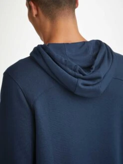 Men's Pullover Hoodie Quinn Cotton Modal Navy 15 Men's Pullover Hoodie Quinn Cotton Modal Navy -Derek Rose Shop mens pullover hoodie quinn cotton modal navy hoods