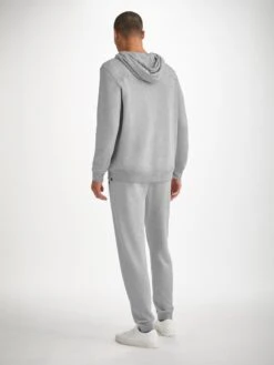 Men's Pullover Hoodie Quinn Cotton Modal Silver 12 Men's Pullover Hoodie Quinn Cotton Modal Silver -Derek Rose Shop mens pullover hoodie quinn cotton modal silver back