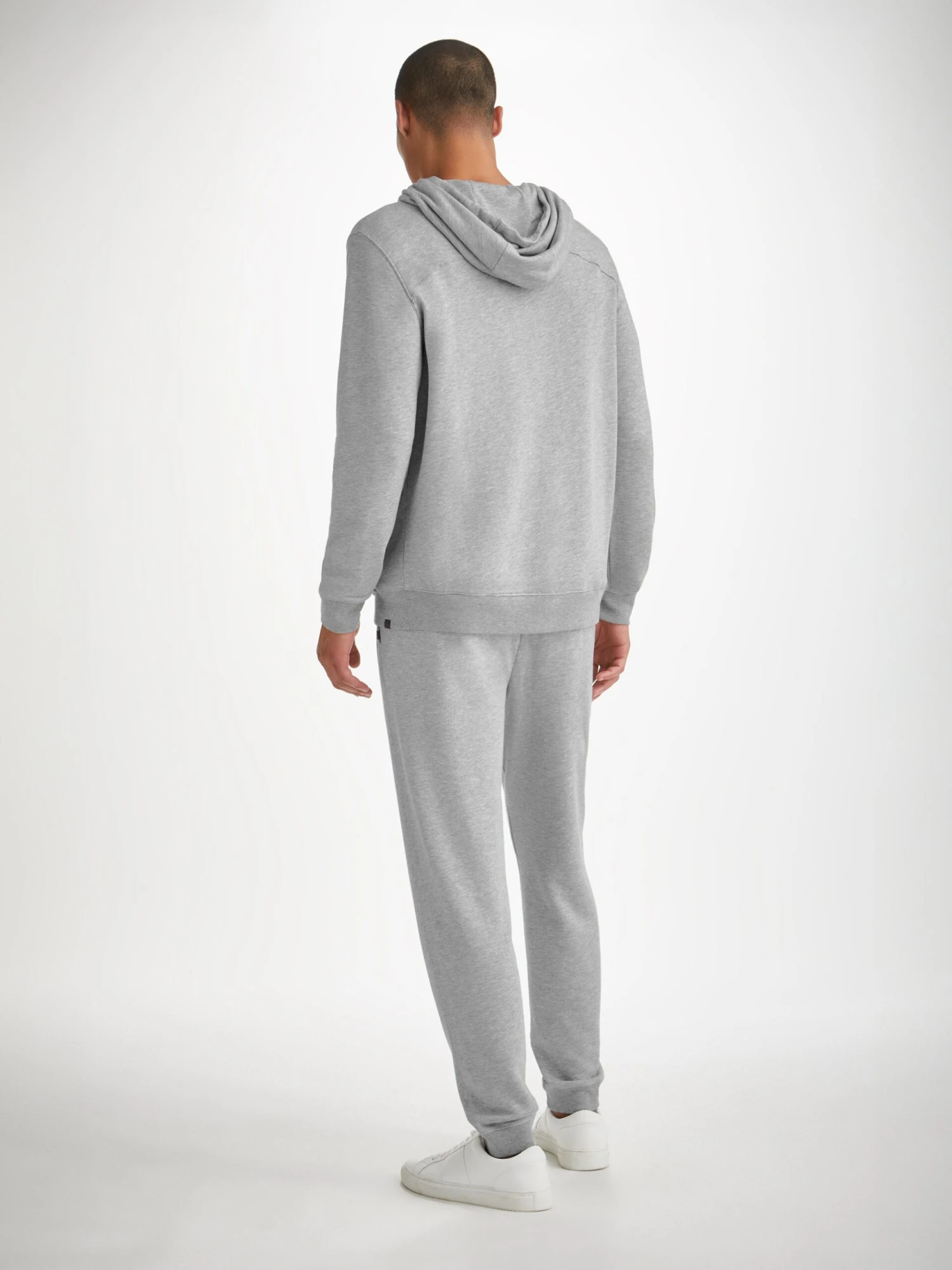 Men's Pullover Hoodie Quinn Cotton Modal Silver 6 Men's Pullover Hoodie Quinn Cotton Modal Silver - Image 4