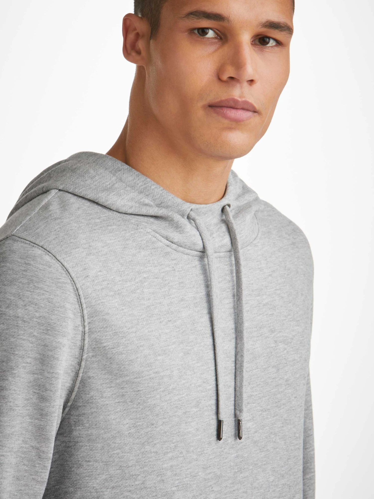 Men's Pullover Hoodie Quinn Cotton Modal Silver 9 Men's Pullover Hoodie Quinn Cotton Modal Silver - Image 7