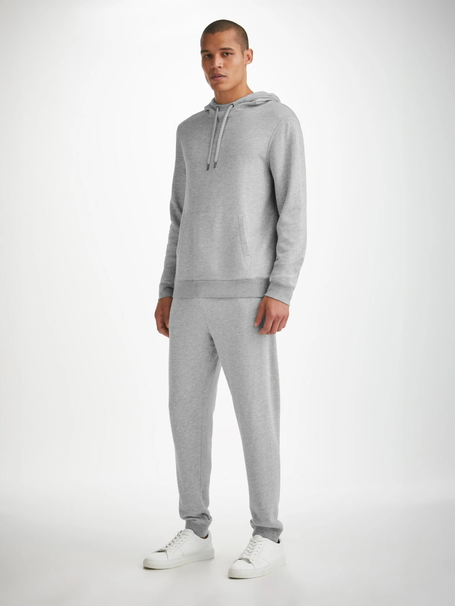 Men's Pullover Hoodie Quinn Cotton Modal Silver 5 Men's Pullover Hoodie Quinn Cotton Modal Silver - Image 3