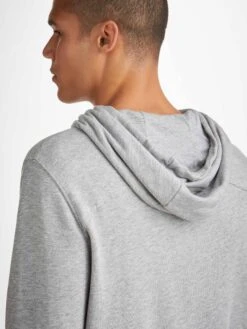 Men's Pullover Hoodie Quinn Cotton Modal Silver 13 Men's Pullover Hoodie Quinn Cotton Modal Silver -Derek Rose Shop mens pullover hoodie quinn cotton modal silver hoods