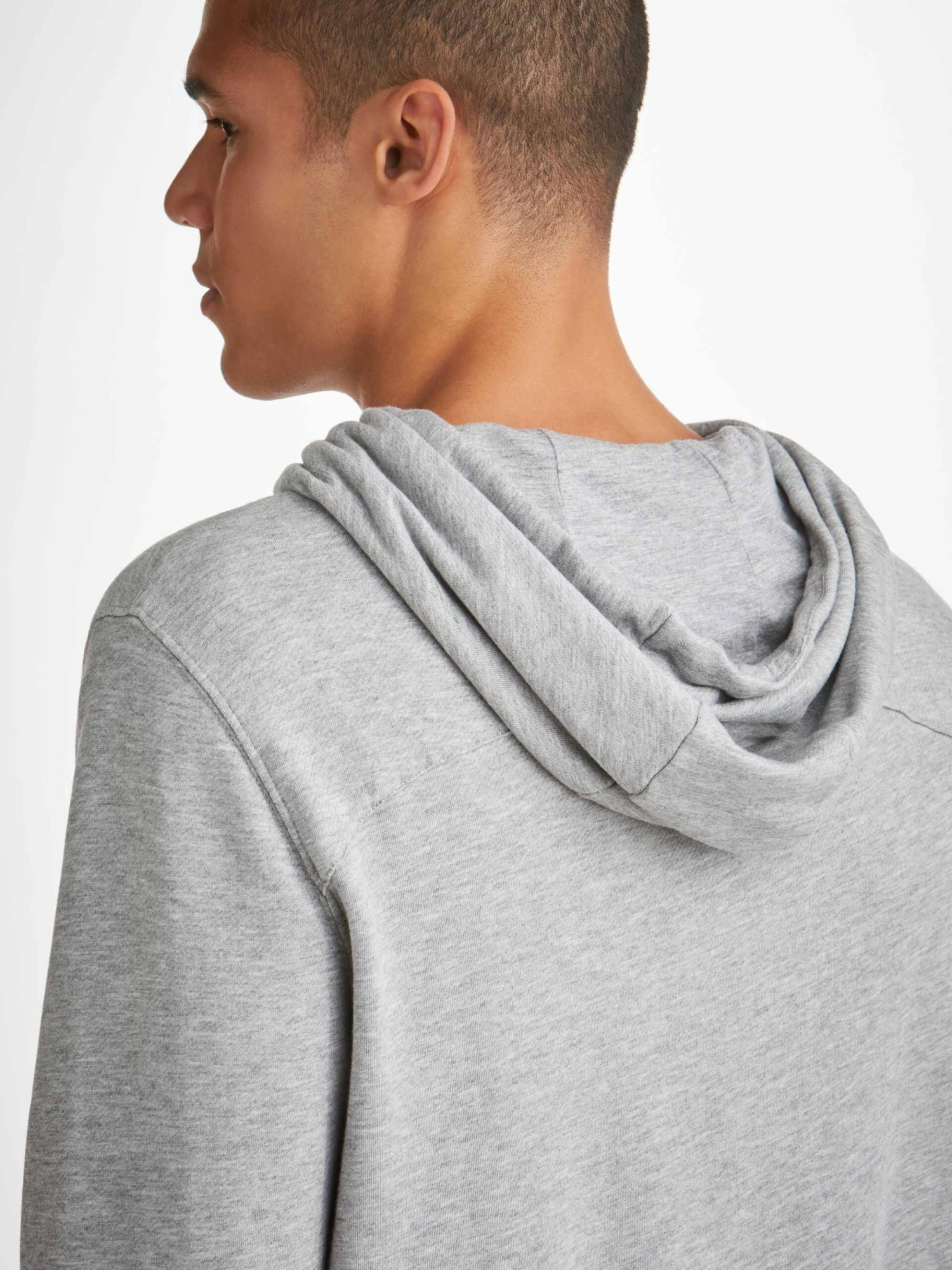 Men's Pullover Hoodie Quinn Cotton Modal Silver 7 Men's Pullover Hoodie Quinn Cotton Modal Silver - Image 5