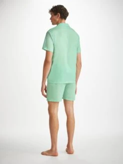 Men's Short Pyjamas Amalfi 1 Cotton Batiste Mint 12 Men's Short Pyjamas Amalfi 1 Cotton Batiste Mint -Derek Rose Shop mens pyjamas amalfi 1 cotton batiste mint back