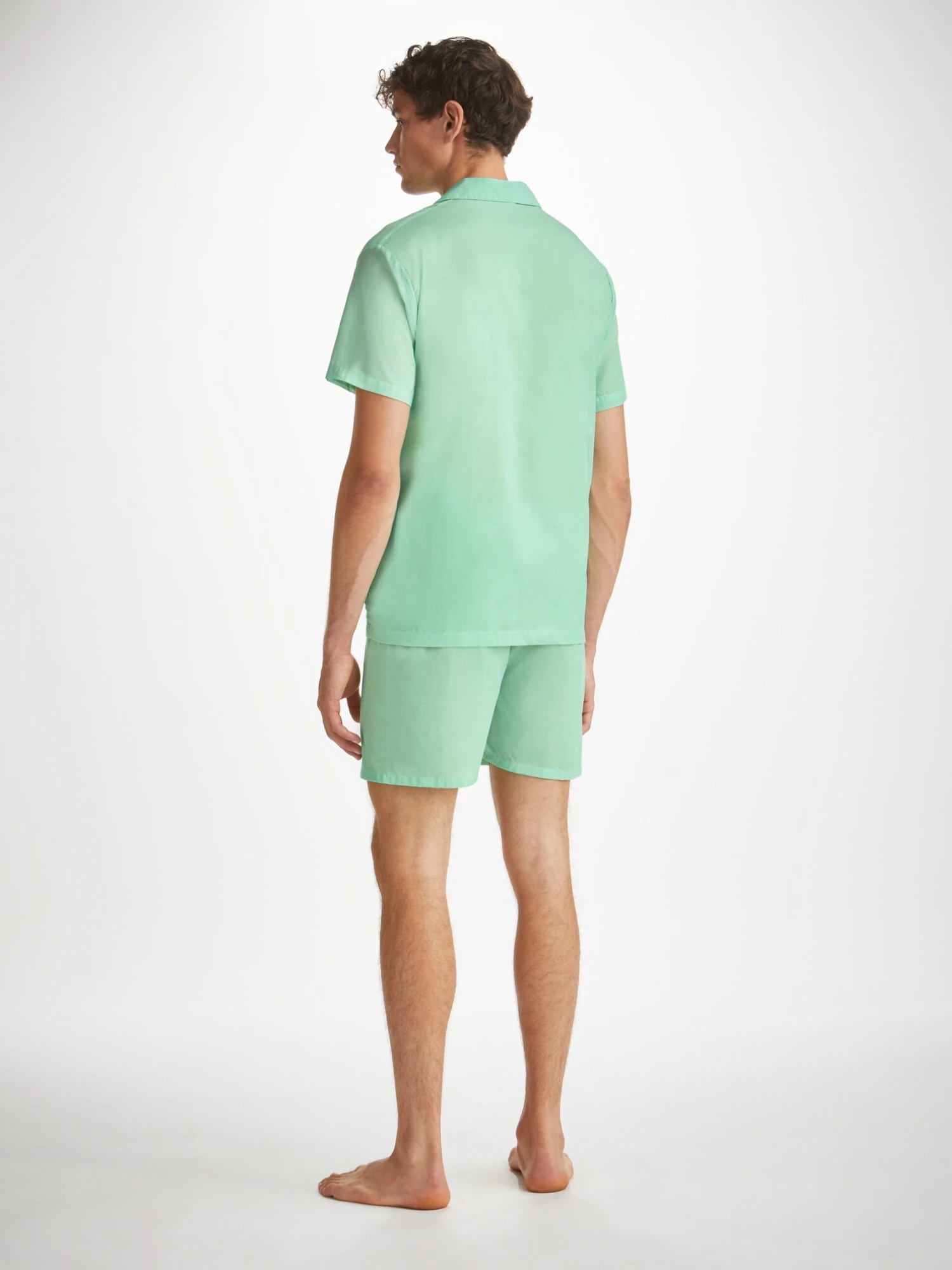 Men's Short Pyjamas Amalfi 1 Cotton Batiste Mint 6 Men's Short Pyjamas Amalfi 1 Cotton Batiste Mint - Image 4