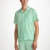 Men's Short Pyjamas Amalfi 1 Cotton Batiste Mint -Derek Rose Shop mens pyjamas amalfi 1 cotton batiste mint creative