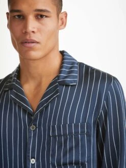 Men's Pyjamas Brindisi 102 Silk Satin Navy