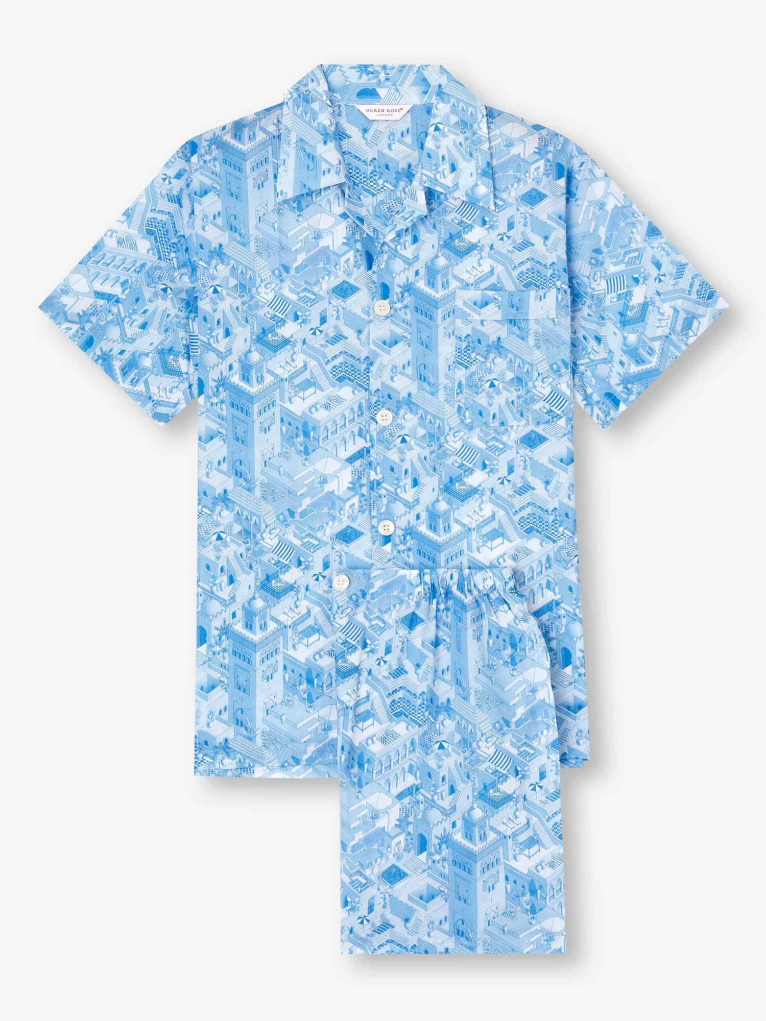 Men's Short Pyjamas Ledbury 70 Cotton Batiste Blue 4 Men's Short Pyjamas Ledbury 70 Cotton Batiste Blue - Image 2