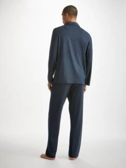 Men's Pyjamas London 12 Micro Modal Navy -Derek Rose Shop mens pyjamas london 12 micro modal navy back