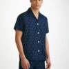 Men's Short Pyjamas Nelson 98 Cotton Batiste Navy -Derek Rose Shop mens pyjamas nelson 98 cotton batiste navy creative