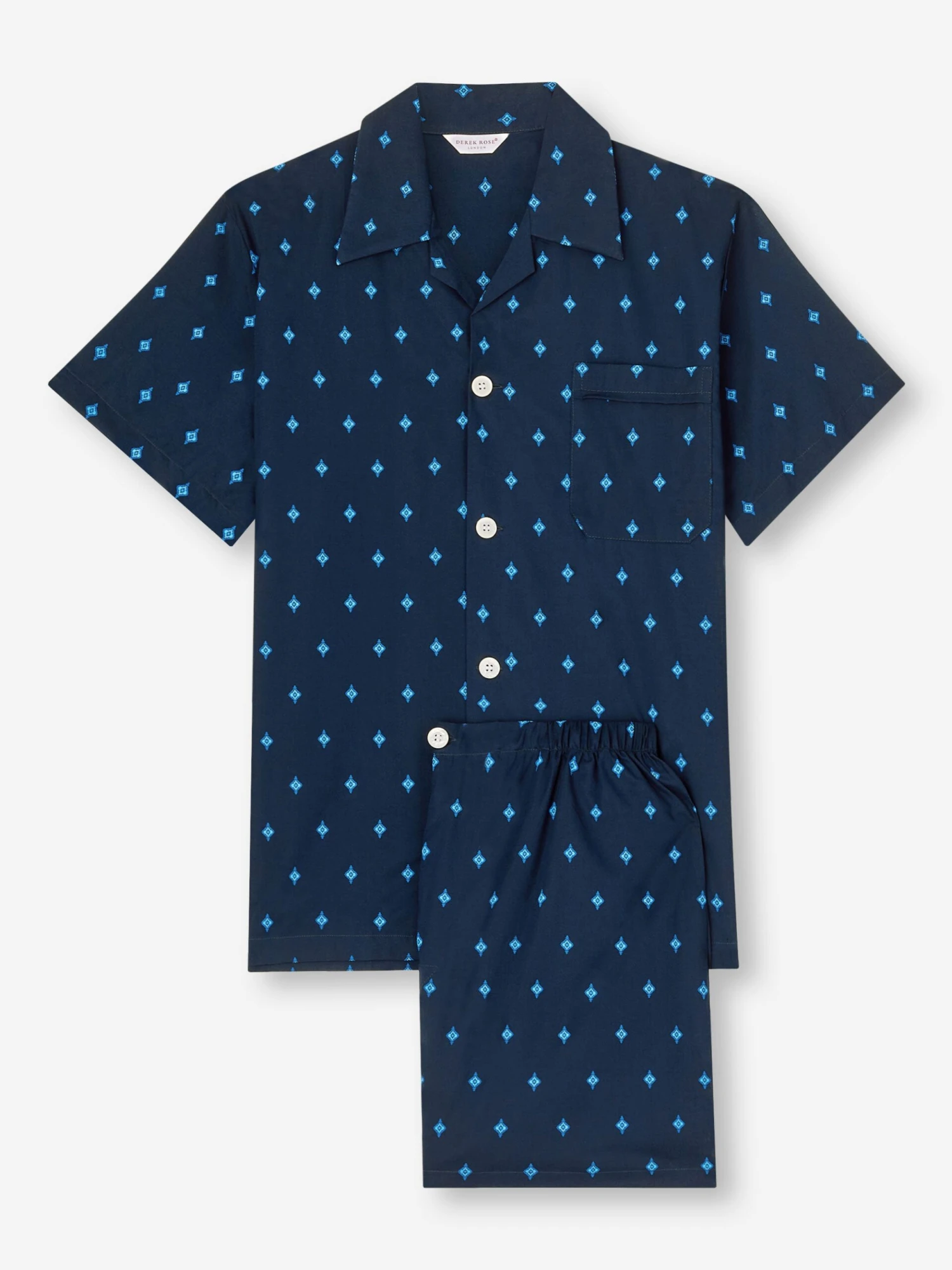 Men's Short Pyjamas Nelson 98 Cotton Batiste Navy 4 Men's Short Pyjamas Nelson 98 Cotton Batiste Navy - Image 2
