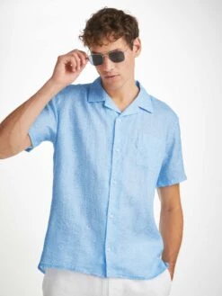 Men's Shirt Milan 23 Linen Blue