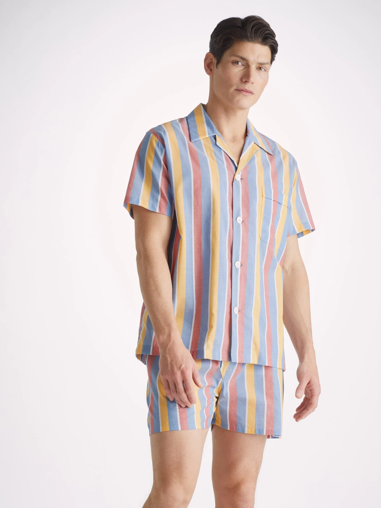 Men's Short Pyjamas Amalfi 19 Cotton Batiste Multi 3 Men's Short Pyjamas Amalfi 19 Cotton Batiste Multi