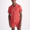 Men's Short Pyjamas Basel Micro Modal Stretch Paprika -Derek Rose Shop mens short pyjamas basel micro modal stretch red creative